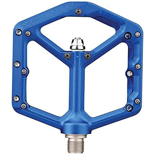 Spank OOZY Pedals (Blue, 100x100mm) Mountain Bike Pedals, Hollow Taper Stainless Steel Pedals, 18 Preassembled Pins, Pedals for Mountain Biking, ASTM 5, All mountain, enduro, trail, E-Bikes