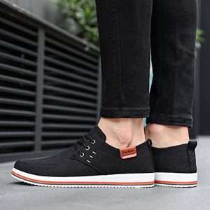 Men's Canvas Shoes-RQWEIN Korean Fashion Casual Shoes Sports Shoes Outdoor Sneakers Daily Shoes Casual Board Shoes Black