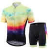 BALEAF Men's Cycling Jersey Set Bicycle Short Sleeve Mountain Bike Shirts Clothing Outfit MTB Summer UPF50+ Green Size XL