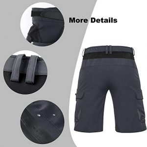Ally Mens Mountain Bike Shorts Padded MTB Shorts Baggy Cycling Bicycle Bike Shorts with Padding Wear Relaxed Loose-fit (Dark Grey, X-Large)
