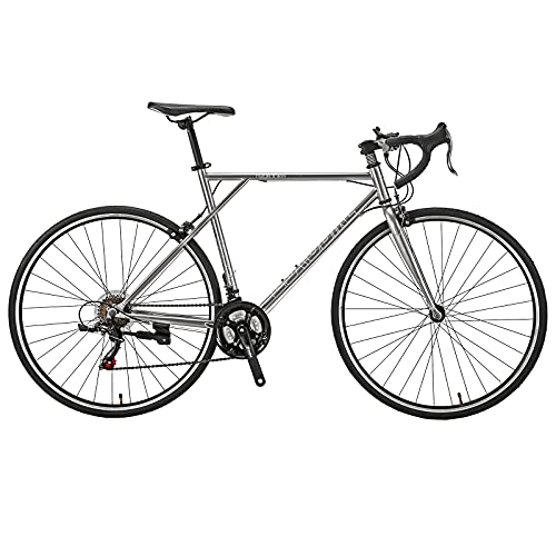 YH-XC560 Classic 700C Road Bike XL 56CM Frame 21 Speed Aluminum Rims Bicycle Commuter Bikes for Mens (Silvery)