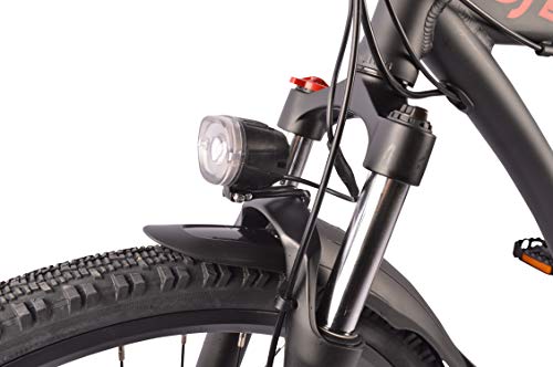 DJ Mountain Bike 750W 48V 13Ah Power Electric Bicycle, Matte Black, LED Bike Light, Fork Suspension and Shimano Gear