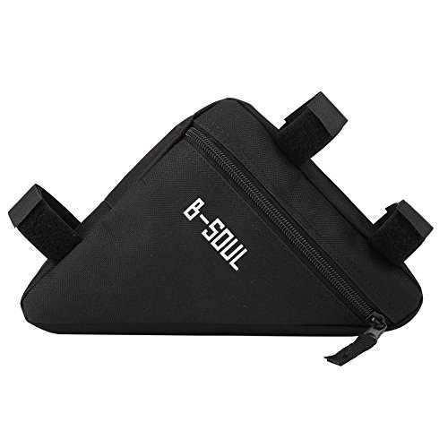 Bicycle Triangle Bag Waterproof Bike Bicycle Frame Front Tube Pouch Bag Oxford Quick Release Front Saddle Cycling Bike Top Tube Triangle Tool Bag (Black)