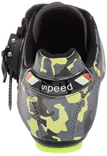 Men’s Cycling Shoes Road Bike Shoes with Look Delta Cleat for Lock Pedal Spin Shoes for Road Peloton Indoor Bike Camouflage Green