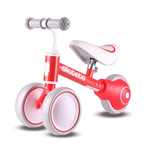 allobebe Baby Balance Bike-Gifts and Toys for 1 Year Old Girls Boys No Pedal Bicycle with Adjustable Seat 3 Wheels Toddler Bike for 12-36 Months Baby