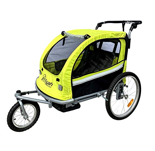 Booyah Strollers Child Baby Bike Bicycle Trailer and Stroller II (Green)