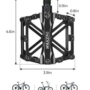 kemimoto Mountain Bike Pedals MTB Bicycle Flat Pedals, 9/16'' CNC Aluminum Durable Sealed Bearing for Most Bikes BMX MTB Enduro Downhill Trail (Two Pack)