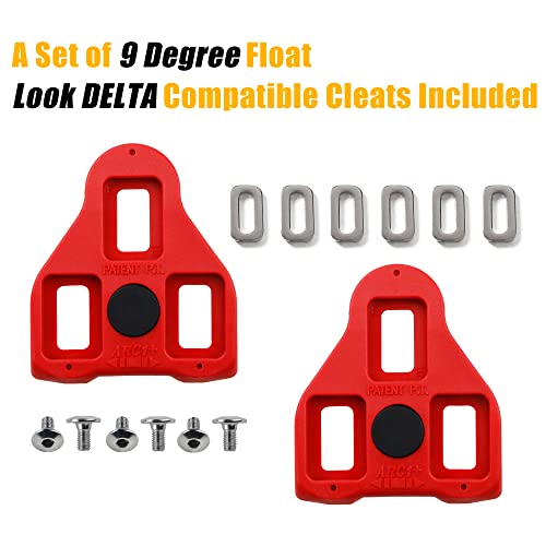 CyclingDeal Bicycle Shoes Cleats Adapters Bundle - for MTB Shoes to Use with Cleats of Road Bike Pedals - Converting Adapters and Look Delta Compatible Cleats Included - for Peloton Pedals
