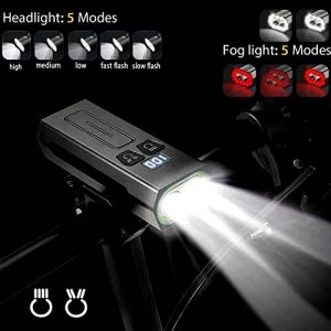 VICTAGEN Bike Light Front Back: Upgraded 2022 LED Bike Headlight 10 Modes Super Bright Rechargeable Powerbank Safety Bicycle Lights for Night Riding Road MTB