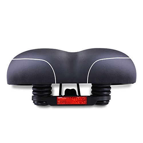 Comfortable Exercise Bike Seat for Men and Women ,Oversize Bicycle Saddle with Soft Cushion Improves Comfort for Mountain Bike, Road Bicycle, Hibrid and Stationary Electric Bike