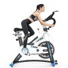 L NOW Indoor Exercise Bike Indoor Cycling Stationary Bike, Belt Drive with Heart Rate, Adjustable Seat and Handlebar, Tablet Holder, Stable Quiet and Smooth for Home Cardio Workout(D600) (D600-B)