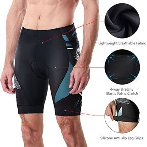 Men's Cycling Shorts Anti-Slip Leg 4D Padded Bike Shorts with 3-Pockets Breathable Biking Bicycle Motorcycle Half-Pants Gray M