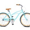 ACEGER Womens’ Cruiser Bike, Single Speed Beach Bike(Cyan, 26 inch)