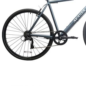 AVASTA Road Hybrid Bike for Men, Lightweight Step Over 700c Aluminum Alloy Frame City Commuter Comfort Bicycle, 7-Speed Drivetrain, Mattle Steel Blue