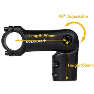 Satori UP2+ - E Bike - Bicycle Riser Extension Adjustable Handlebar Stem 1-1/8" x 31.8mm x 90mm - Great for E Bike Up to 45 km or 28 Miles per Hour - 3D Forged Alloy - Super Heavy Duty