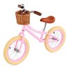 Viribus 14" Kids Balance Bike with Basket Bell & Rubber Tires, Adjustable Training Balance Bike for Big Kids, Carbon Steel No Pedal Bicycle for 2 3 4 5 6 7 Year Olds, Outdoor Toy for Girls & Boys