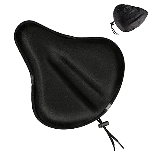 ZEJUN Gel Bike Seat Cover, Comfort Wide Bike Seat Cushion Cover For Women Men, Extra Soft Silicone Bicycle Saddle Pad, Bike Seat Covers Fits Cruiser Mountain Road Stationary Bikes, Indoor Cycling