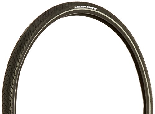 Michelin Protek Front or Rear City Bike Tire for Asphalt and Trails, Tube Type Sealing, Black Sidewall, 700 x 28C