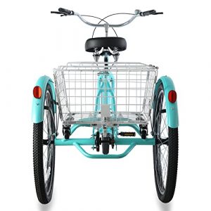 SLSY Adult Tricycles Single Speed, Adult Trikes 20/24/26 inch 3 Wheel Bikes, Three-Wheeled Bicycles Cruise Trike with Shopping Basket for Seniors, Women, Men.