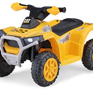 Kid Trax CAT Toddler Quad Ride On Toy, 6 Volt Battery, 1.5-3 Years Old, Max Weight 44 lbs, Single Seater, Yellow (KT1575AZ)