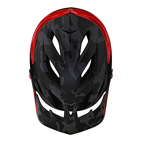 Troy Lee Designs A3 Camo Half Shell Mountain Bike Helmet W/MIPS - EPP EPS Premium Lightweight - All Mountain Enduro Gravel Trail Cycling MTB (Gray/Red, MD/LG)