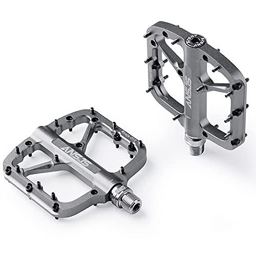 ANSJS Mountain Bike Pedals MTB Pedals Bicycle Flat Pedals Aluminum 9/16" Sealed Bearing Lightweight Platform for Road Mountain BMX MTB Bike…