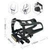 SEQI Bike Pedals with Clips and Straps for Outdoor Cycling and Indoor Stationary Bike 9/16-Inch Spindle Resin/Alloy Bicycle Multi-Purpose Pedals