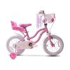 COEWSKE Kid's Bike Steel Frame Children Bicycle Little Princess Style 12 Inch with Training Wheel (Pink, 12 Inch)