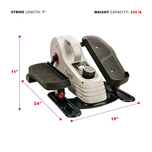 Sunny Health & Fitness Fully Assembled Magnetic Under Desk Elliptical Peddler – SF-E3872