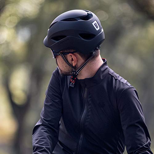 MOKFIRE Adult Bike Helmet, Cool & Sleek, Bicycle Cycling Helmet for Urban Commuter Adjustable Size for Adults Men/Women Reflective Strap/Rechargeable Rear Light
