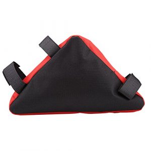 Dwawoo Triangle Frame Bag, Bicycle Bike Bag Quick Release Front Saddle Cycling Storage Frame Pouch (Black&Red)