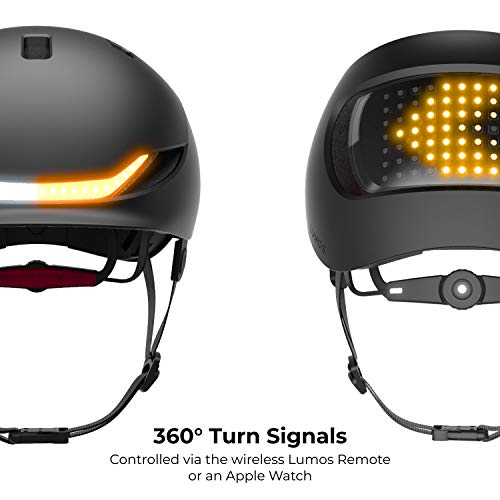 Lumos Matrix Smart Helmet (Charcoal Black) | Urban | Skateboard, Scooter, Bike Accessories | Adult: Men, Women | Front and Rear LED Lights | Turn Signals | Brake Lights | Bluetooth Connected