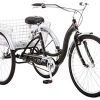 Schwinn Meridian Adult Trike, Three Wheel Cruiser Bike, 1-Speed, 26-Inch Wheels, Cargo Basket, Black