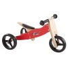 Lil' Rider 2-in-1 Wooden Balance Bike & Push Tricycle- Ride-On Toy with Easy Grip Handles, No Pedals, Rubber Wheels for Boys and Girls, Ages 18 Months and Up , Red