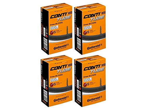 Continental Cross 28 700x32-47c Bicycle Inner Tube Bundle - 42mm Presta Valve - 4 Pack w/ Decal