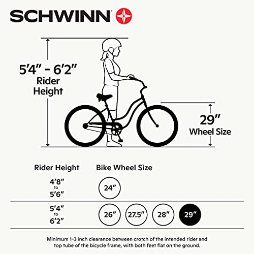 Schwinn Wayfarer Adult Bike Hybrid Retro-Styled Cruiser, 16-Inch/Small Steel Step-Through Frame, 7-Speed Drivetrain, Rear Rack, 700C Wheels, Yellow