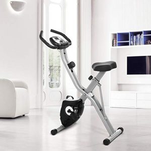 ANCHEER Magnetic Resistance Exercise Bike, Folding Indoor Upright Bike with App Program, Compact Recumbent Total Body Workout Bike with Tablet Stand & Large and Comfortable Seat