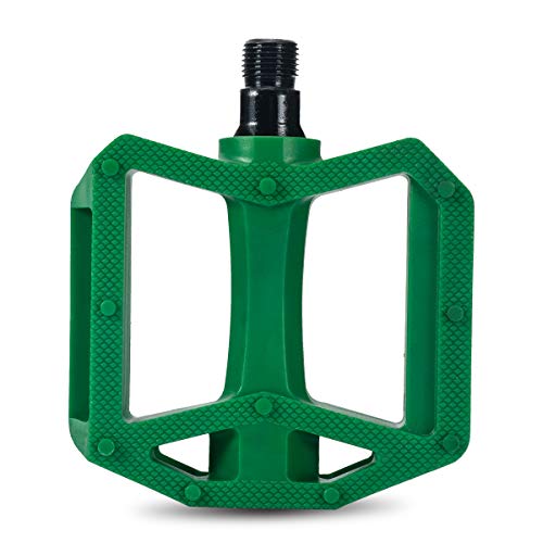Hiland Plastic Bicycle Pedals for City Commuter Bike 9/16 Inch Spindle Green
