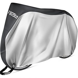 Favoto Bike Cover Waterproof Outdoor Bicycle Cover Thicken Oxford 29 Inch Windproof Snow Rustproof with Lock Hole Storage Bag for Mountain Road Bike City Bike Beach Cruiser Bike, Silver