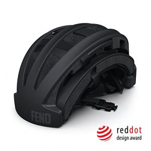 FEND One Foldable Bike Helmet - Adult Mens and Womens Bike Helmet - Safety Certified for Bicycle Road Bike Scooter Cycling Commuter Helmet