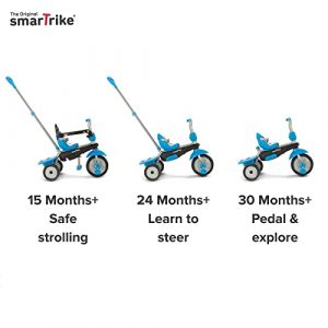 smarTrike Breeze Toddler Tricycle for 1,2,3 Year Olds - 3 in 1 Multi-Stage Trike, Blue