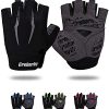 Grebarley Cycling Gloves Bike Gloves Bicycle Gloves MTB Gloves Road Anti-Slip Shock-Absorbing Gel Pad Light Weight Breathable Mountain Biking Gloves for Men Women (Black, XL)