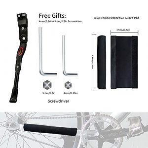 TenFans Bike Kickstand, Adjustable Bicycle Kickstand, Aluminum Rear Side Bicycle Stand, Suitable for 22