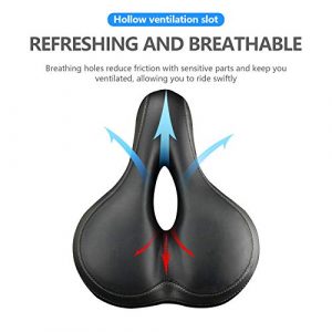 SYKJDM Comfortable Bicycle Seats, Universal Bicycle Saddles, Shock Absorption Memory Foam Bicycle Cushions, Breathable Bicycle Seats for Men and Women with Tail Lights and Reflective Strips.