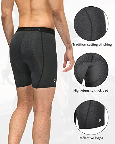 DEALYORK Men's Padded Cycling Shorts Bike Underwear 3D Padding Bicycle MTB Liner Mountain Underpants for Cycle Riding Biker
