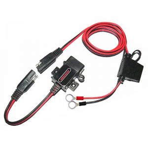 MOTOPOWER MP0609A 3.1Amp Motorcycle USB Port Kit SAE to USB Adapter On Motorcycle