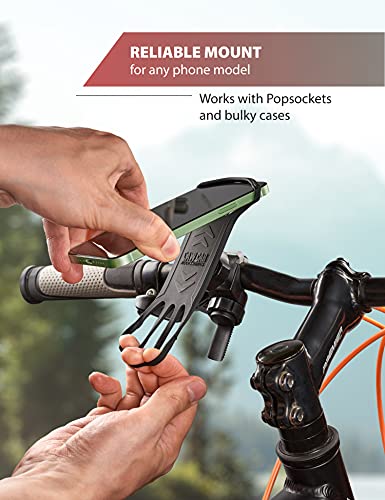 New 2021 Motorcycle & Bicycle Phone Mount - The Most Secure & Reliable Bike Phone Holder for iPhone, Samsung or Any Smartphone. Stress-Resistant and Highly Adjustable. +100 to Safeness & Comfort