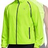 BALEAF Men's Cycling Running Jacket Bike Windbreaker Vest Removable Sleeves Reflective Lightweight Windproof High Vis Fluorescent Yellow Size L