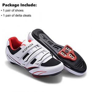 Unisex Cycling Shoes Compatible with Peloton Bike Road Biking Shoes Men's Peleton Bicycle Indoor Riding Spin Shoes with Look Delta Cleats for Men and Women SPD Clip On Spining (White, M10)