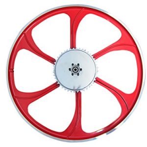 BBR Tuning 26 Inch Heavy Duty Mag Wheel Set for Mountain Bikes, Beach Cruisers, Hybrid Bikes and Motorized Bicycles (Red)